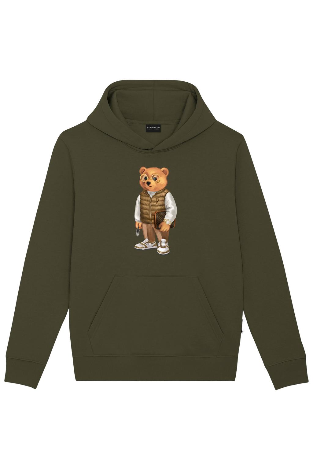 Baron Filou regular fit hoodie met print - olijfgroen