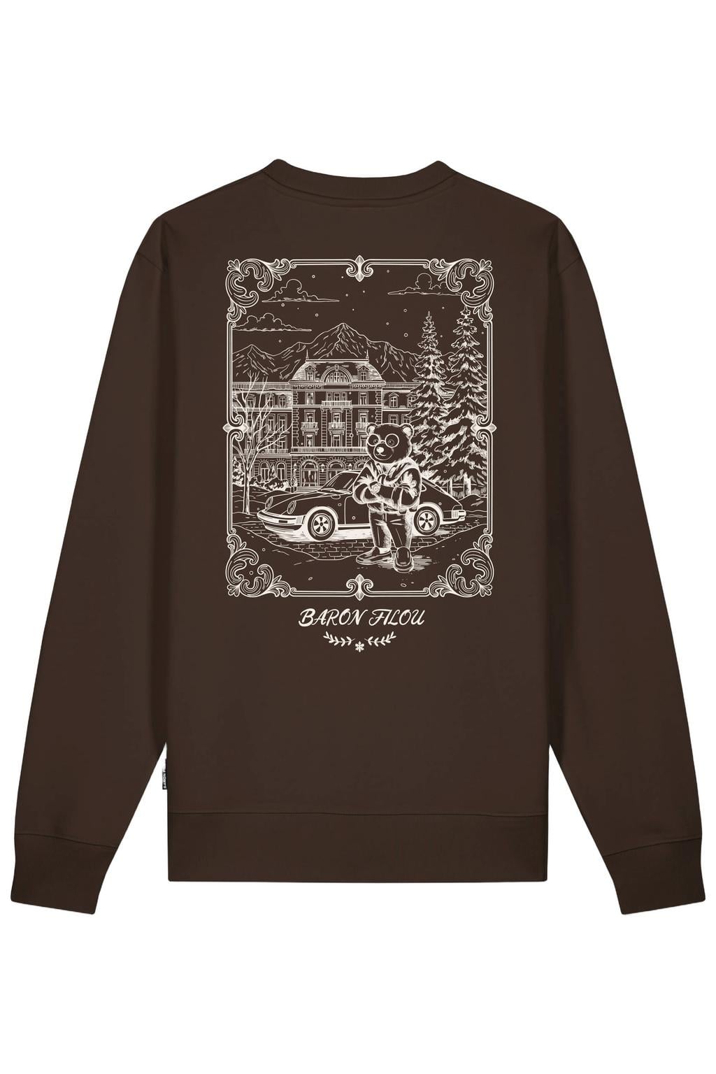 Baron Filou regular fit sweater met backprint - bruin