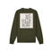 Baron Filou regular fit sweater met backprint - olijfgroen
