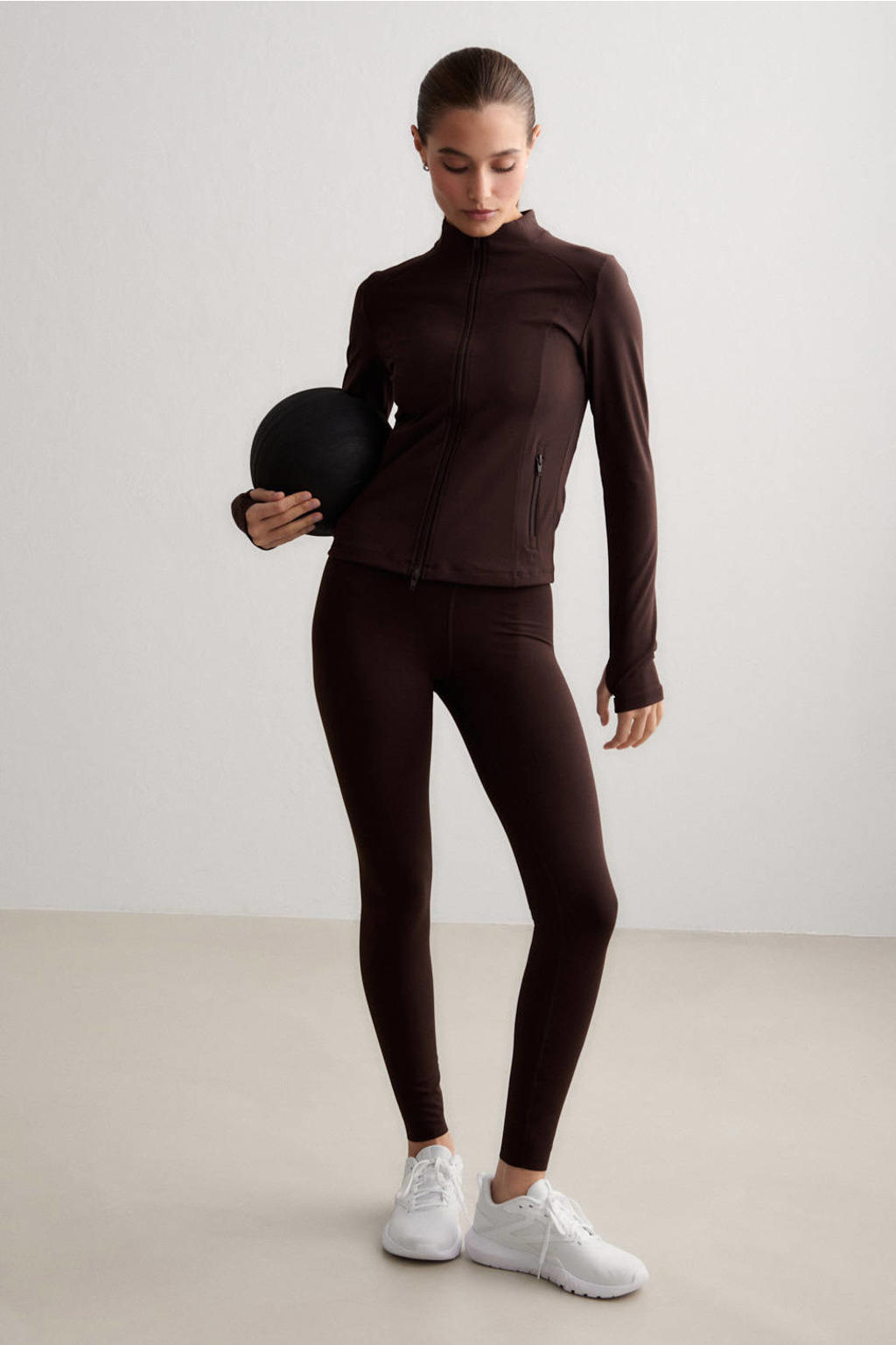Donkerblauwe dames Aim'n Sense sportlegging van polyester met slim fit en high waist