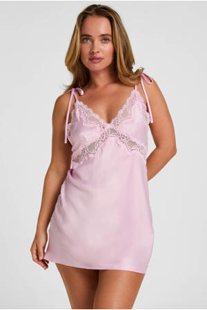satijnlook slipdress roze