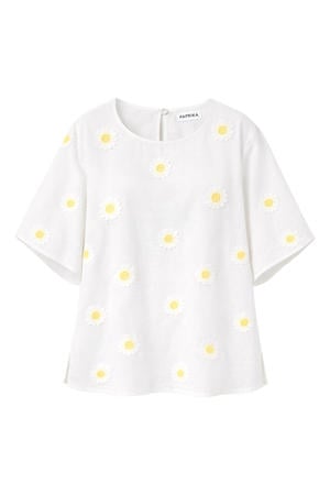 gebloemde top Plus Size - ecru