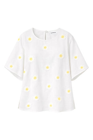 gebloemde top Plus Size - ecru