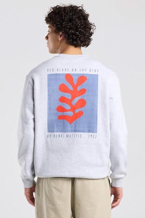 sweater met backprint grijs