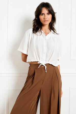gebloemde blouse wit