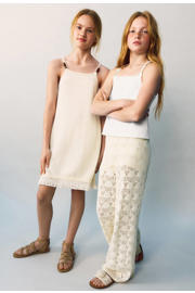 thumbnail: Mango Kids casual broek met ingebreid patroon ecru