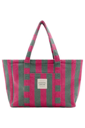 gestreepte luiertas fuchsia/groen