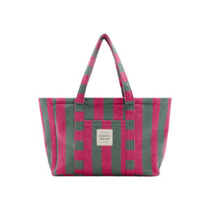 gestreepte luiertas fuchsia/groen