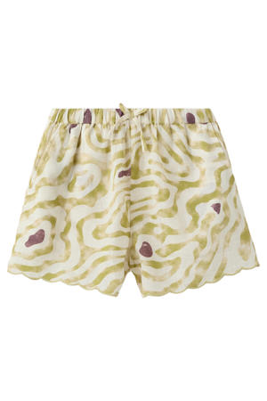casual short met zebraprint lichtgroen