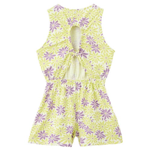 Mango Kids gebloemde playsuit geel – Geel/paars