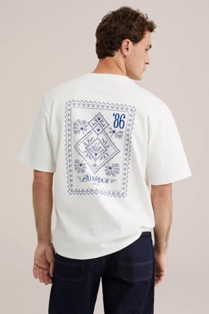 regular T-shirt met backprint wit
