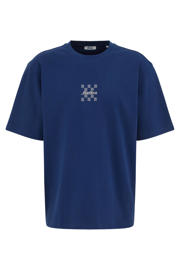 thumbnail: WE Fashion Blue Ridge relaxed T-shirt met backprint marineblauw
