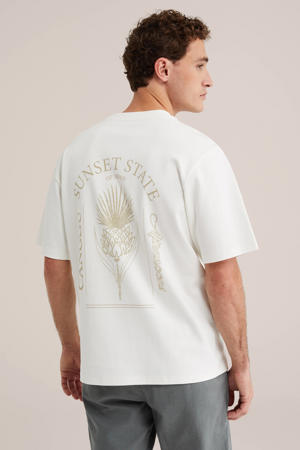 relaxed T-shirt met backprint ecru