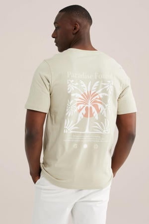 regular fit T-shirt met backprint - groen