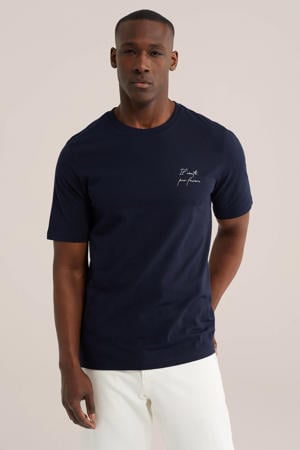 regular T-shirt donkerblauw