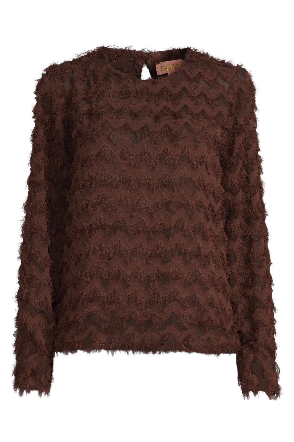 Ruby blousetop met structuur bruin