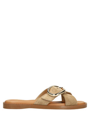 suède slippers beige