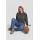 GREAT LOOKS sweater met bloemenborduursel grijs