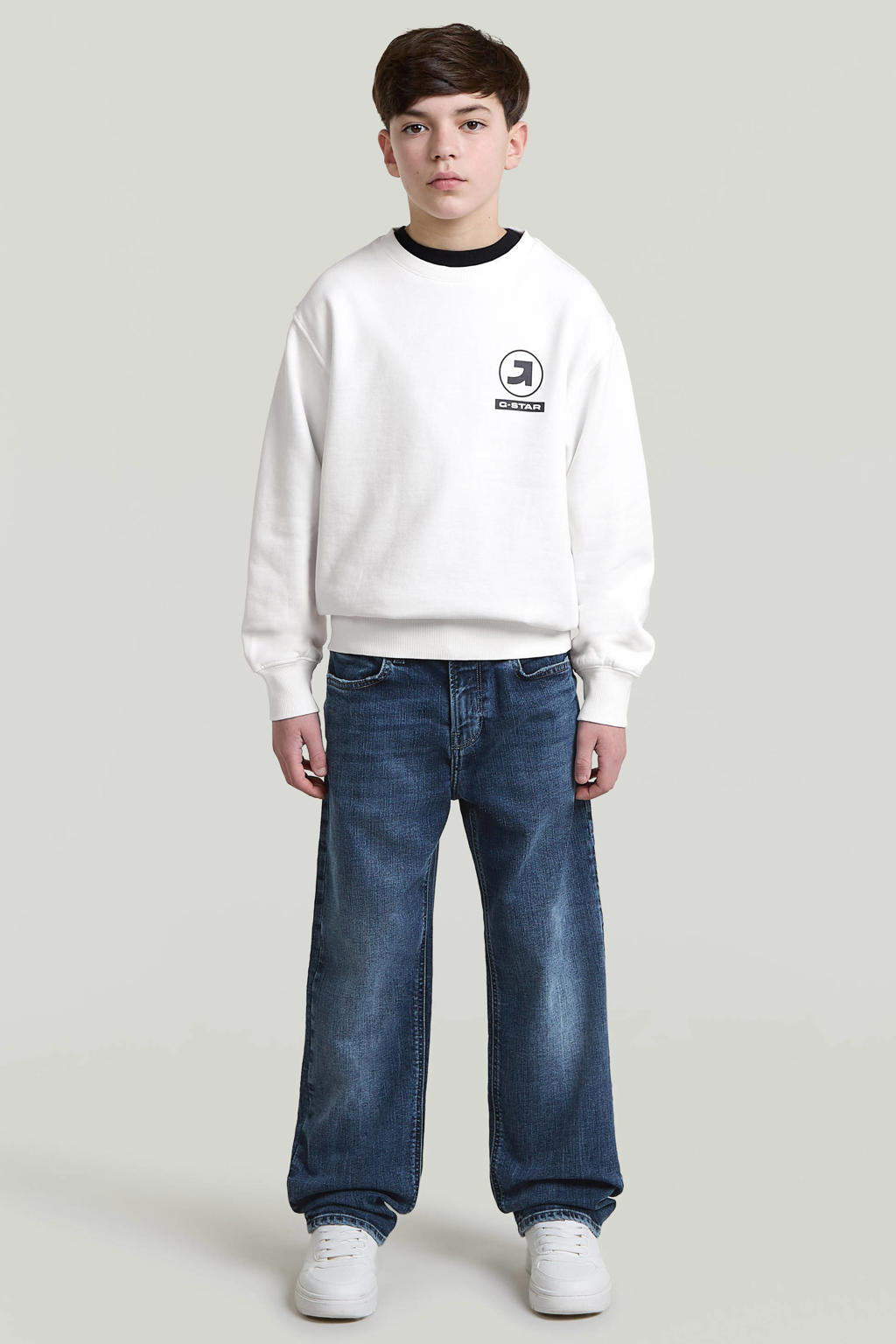 G-STAR sweater met backprint - wit