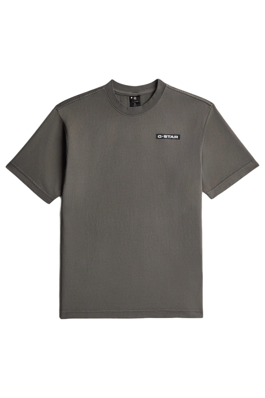 Grijze jongens G-STAR T-shirt van katoen met logo dessin, korte mouwen en ronde hals