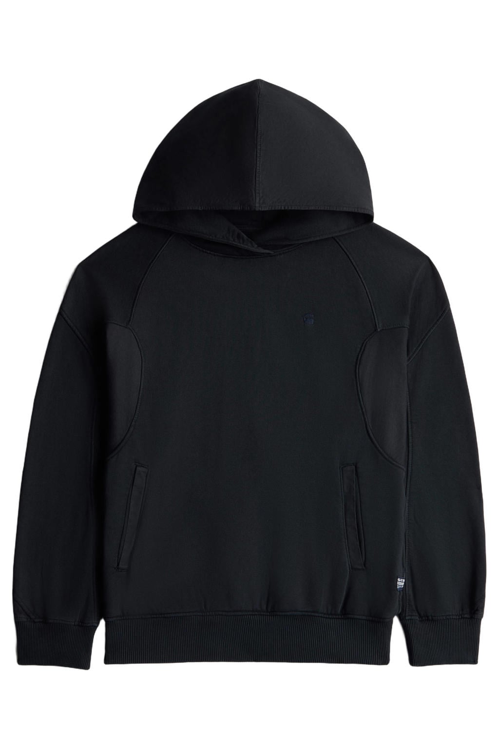 Marineblauw jongens G-STAR hoodie blauw van sweat materiaal met effen, lange mouwen en capuchon