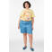 Zizzi regular high waist gebloemde short broderie medium blue denim