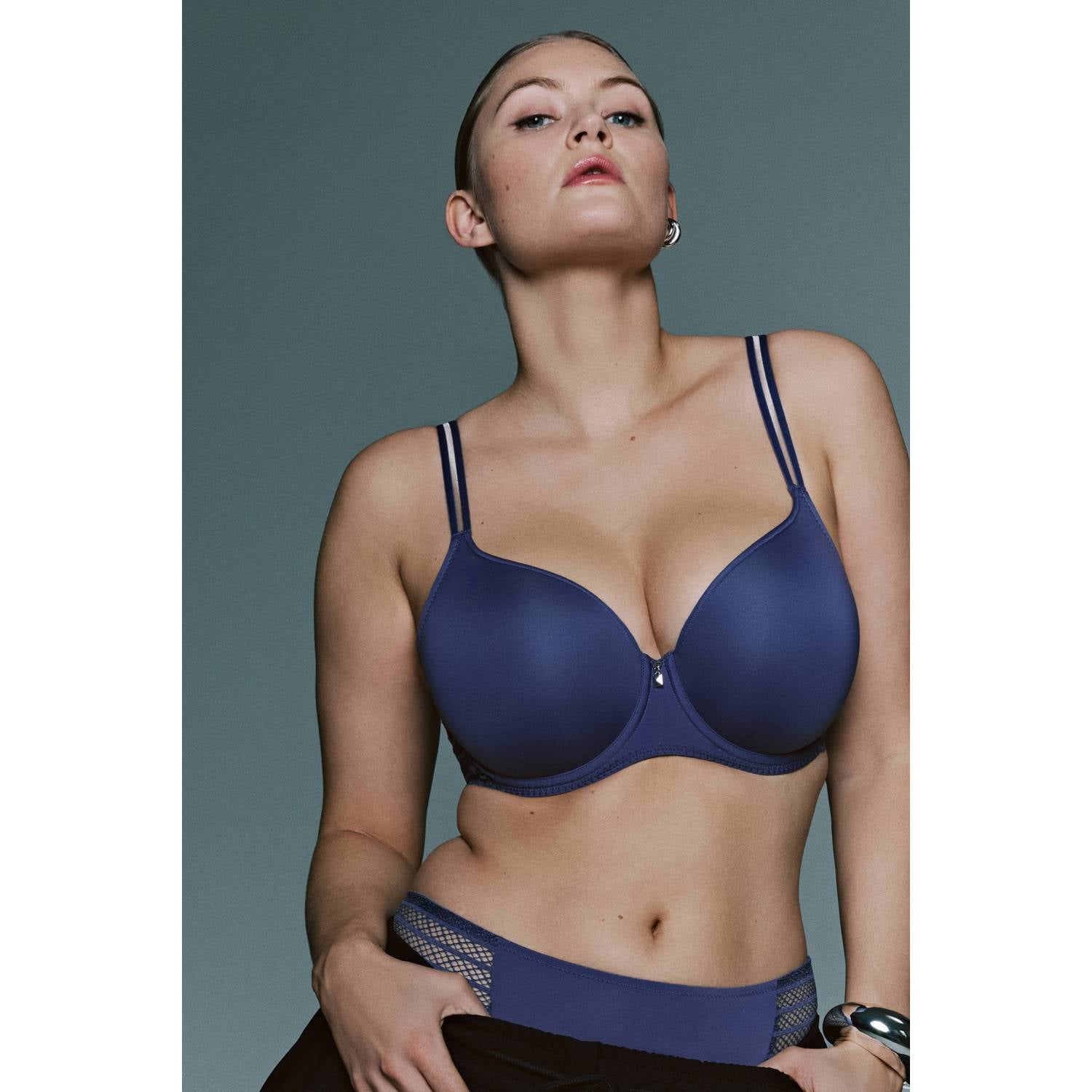 PrimaDonna Twist Side voorgevormde T-shirt-bh met beugel blauw