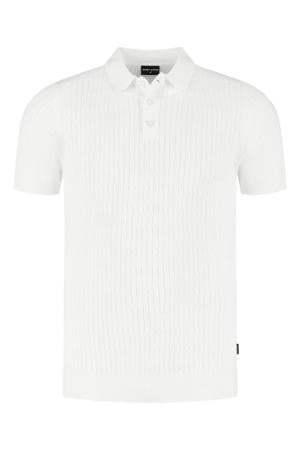 regular polo OLIVER-S fijn gebreid wit