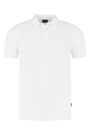 regular polo OLIVER-S fijn gebreid wit