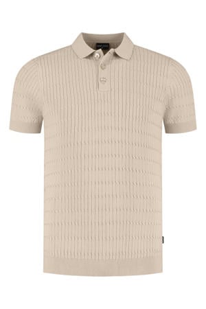 regular polo OLIVER-S fijn gebreid beige