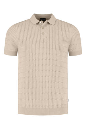 regular polo OLIVER-S fijn gebreid beige