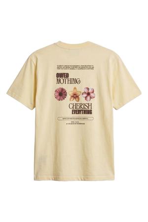 T-shirt met backprint lichtgeel