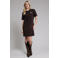 Pink Noir T-shirtjurk korte jurk met backprint donkerbruin