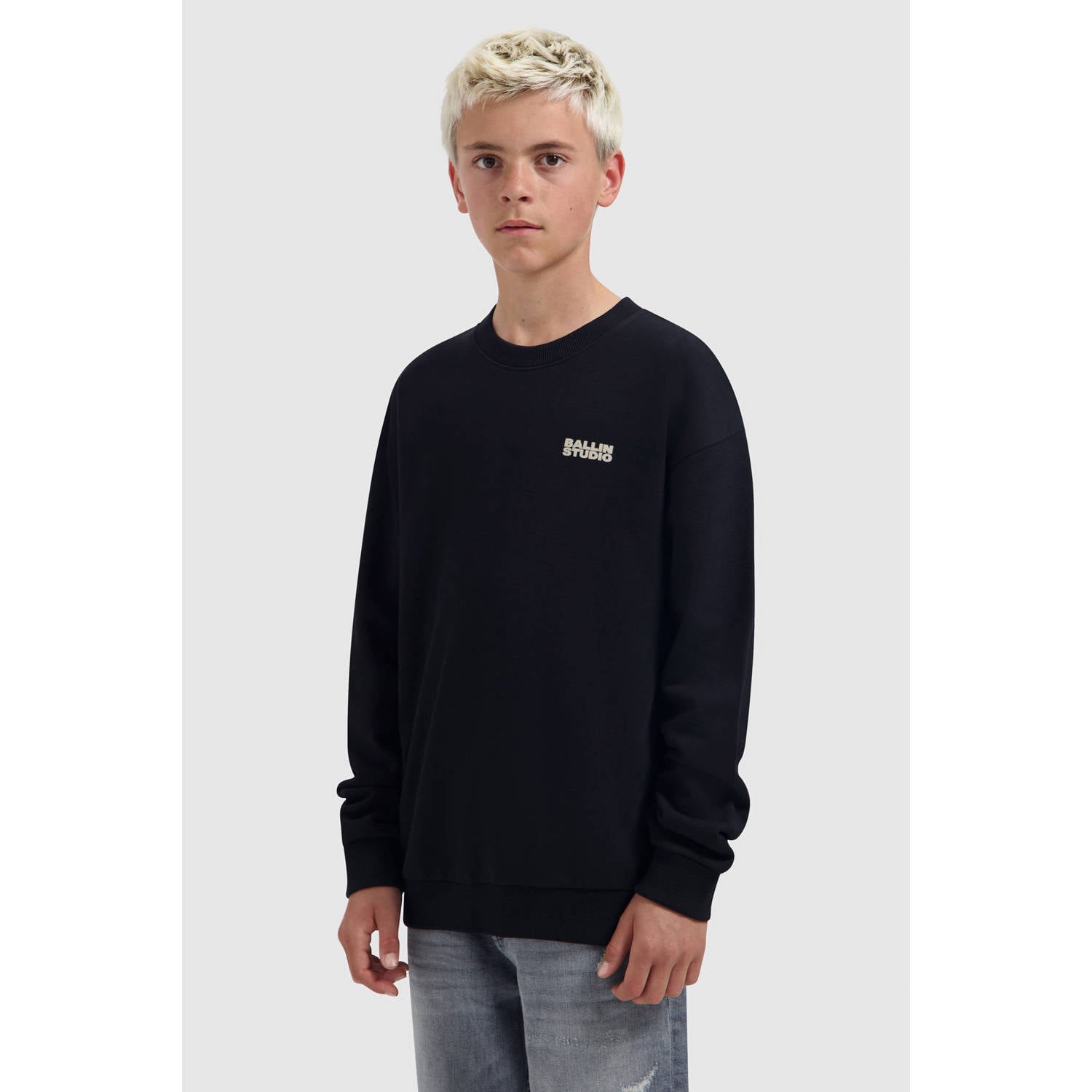 Ballin sweater met backprint zwart