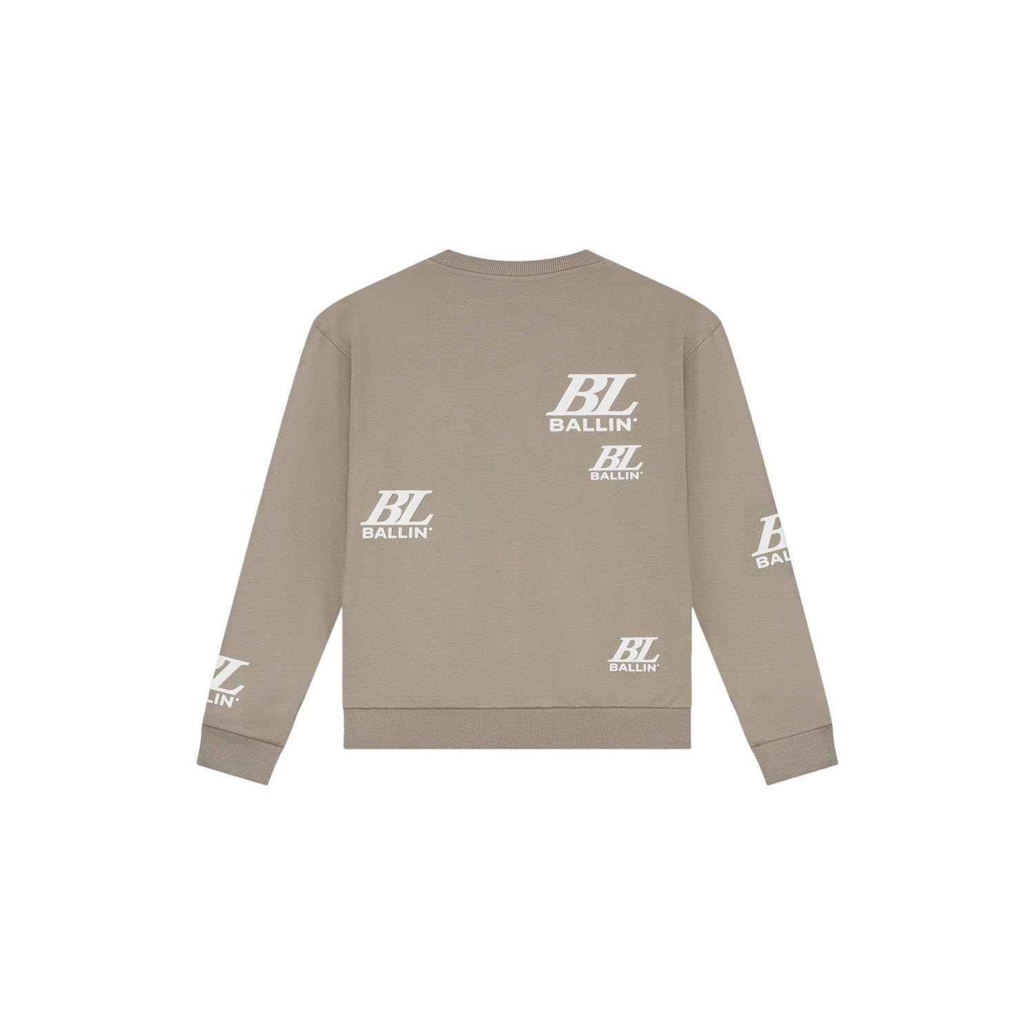 Ballin katoenen sweater met print taupe wit