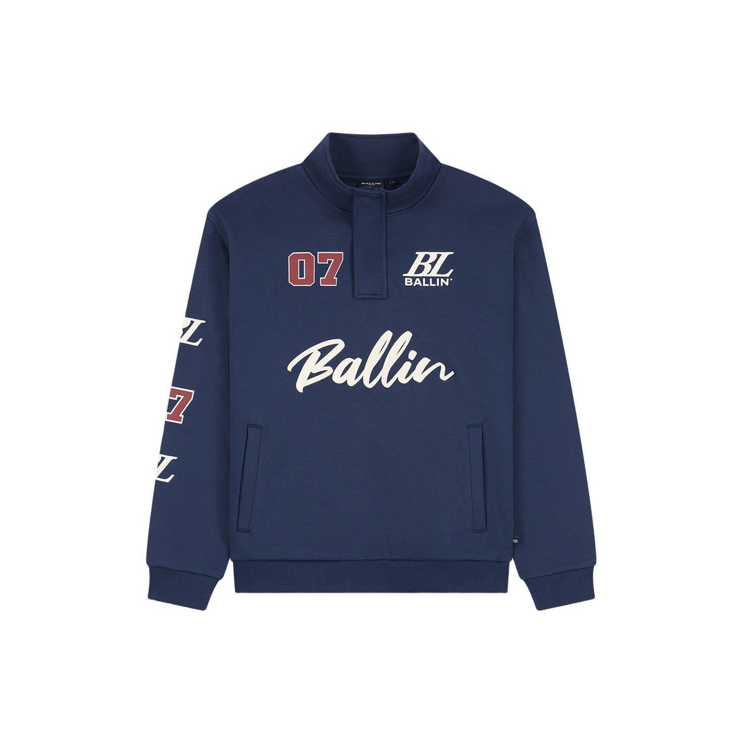 Ballin boxy sweater met backprint donkerblauw