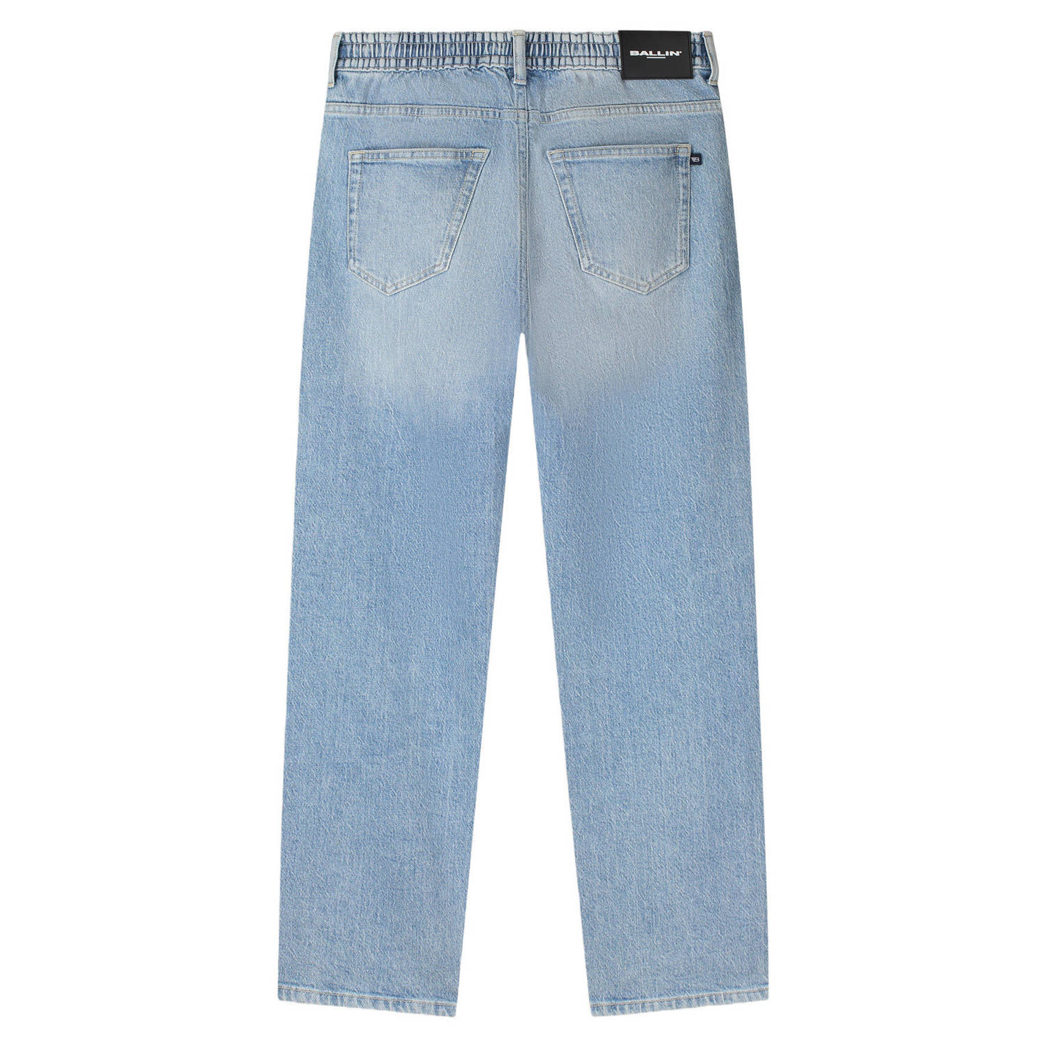 Ballin The Luke loose fit jeans met slijtage lichtblauw