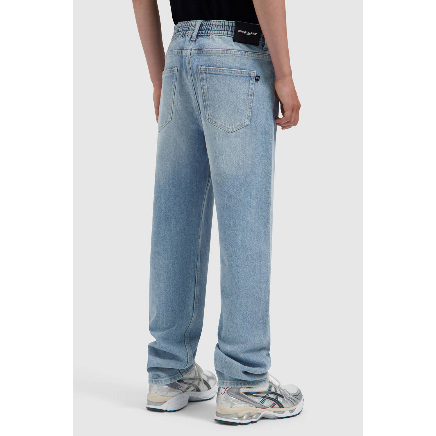 Ballin The Luke loose fit jeans met slijtage lichtblauw