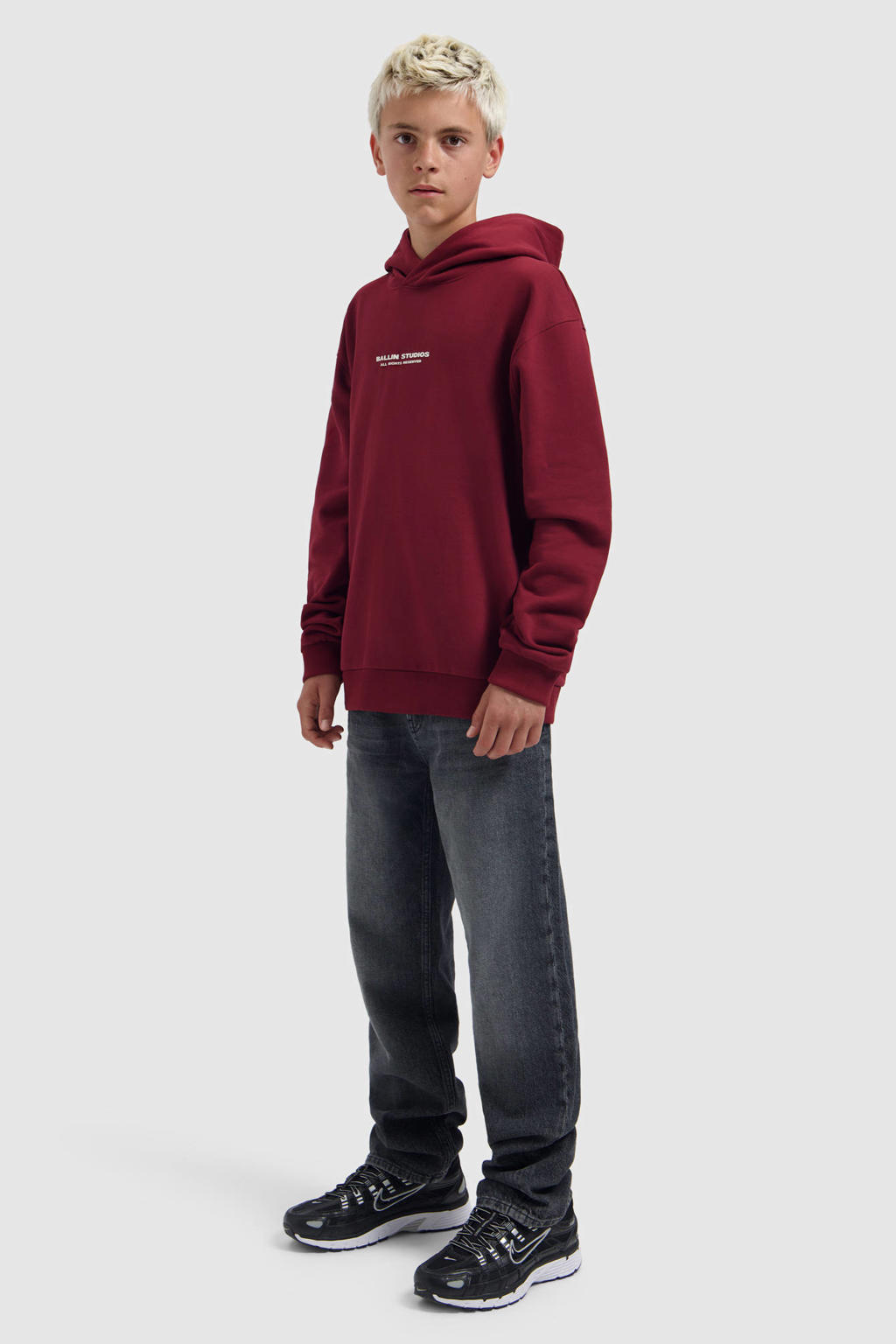 Ballin hoodie met backprint - donkerrood