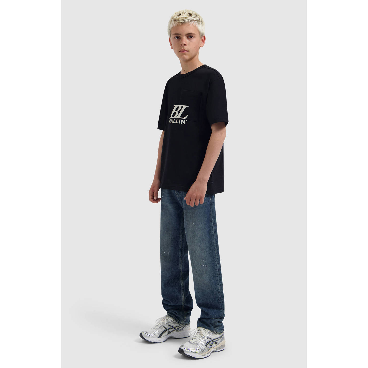 Ballin The Luke loose fit jeans blauwgroen