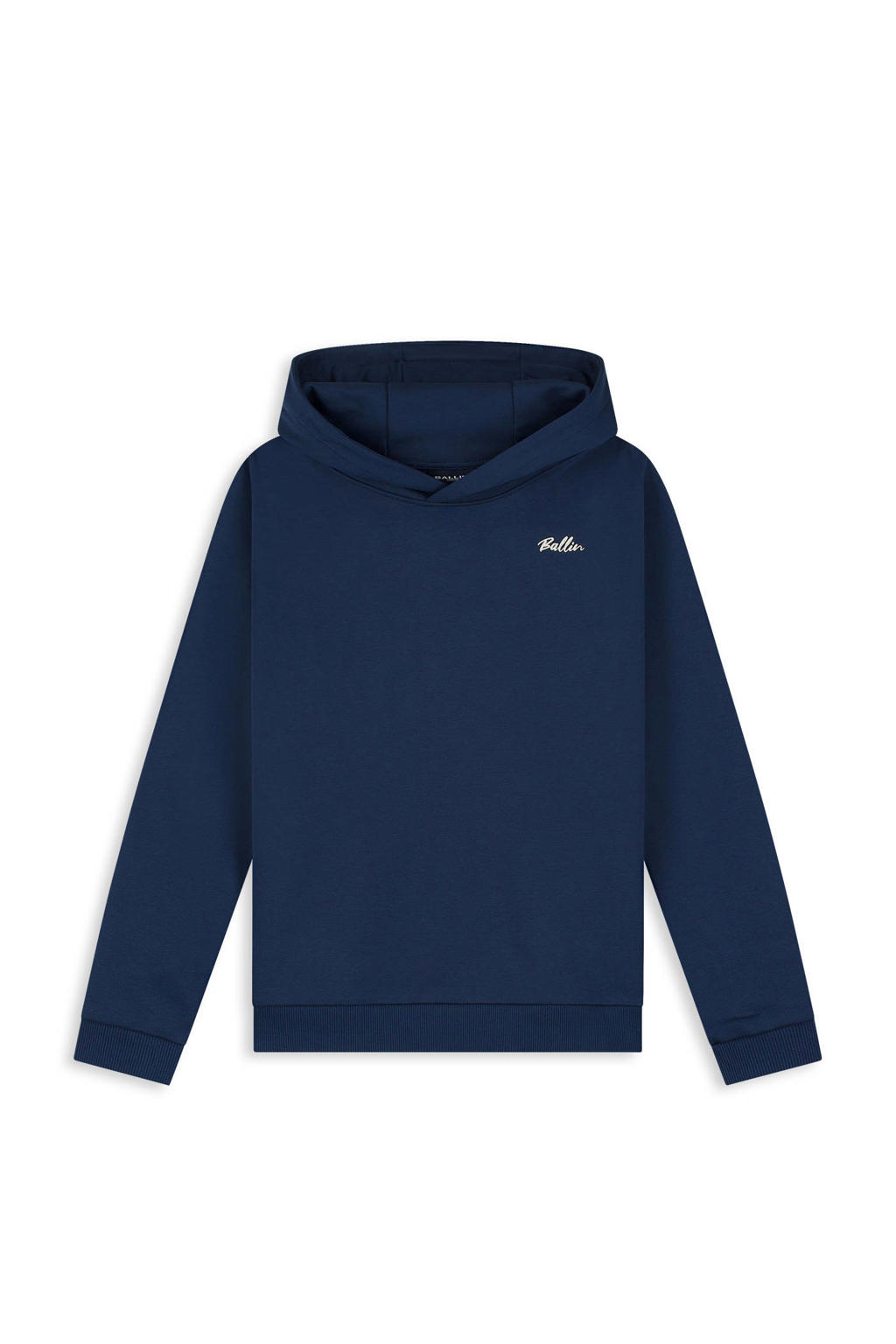 Ballin rechtvallende hoodie met backprint - donkerblauw