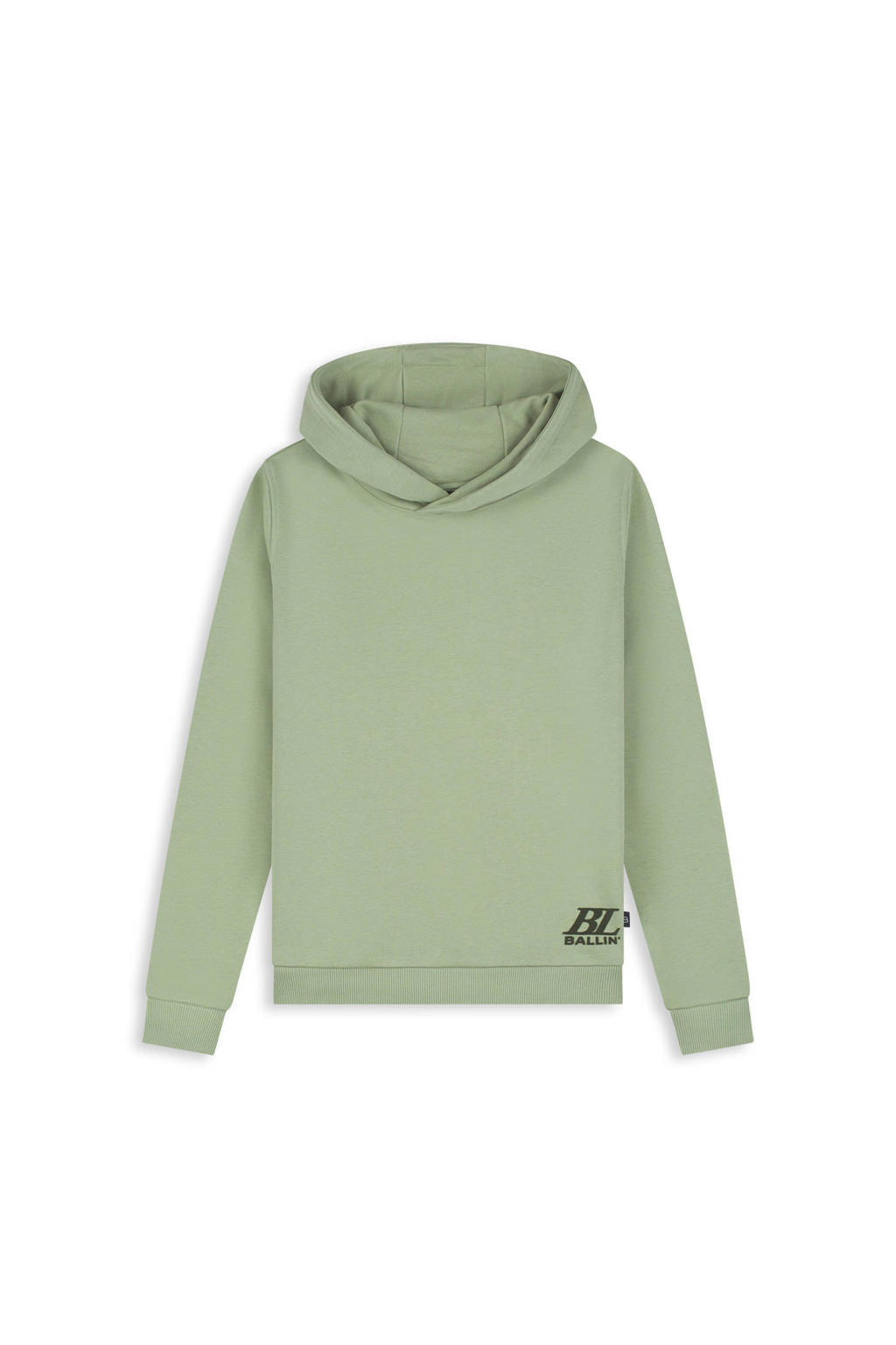 Ballin rechtvallende hoodie met backprint - groen
