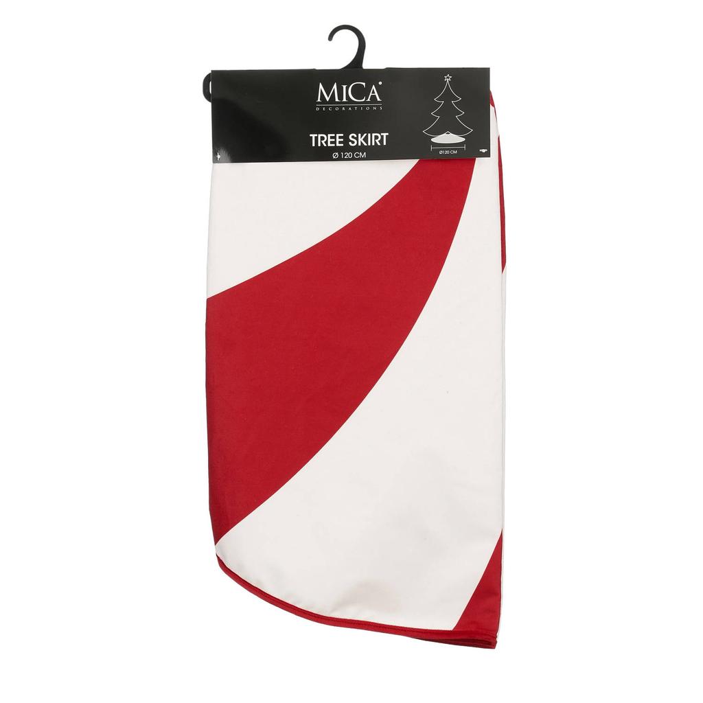 Mica Decorations Kerstboomrok - rood wit gestreept