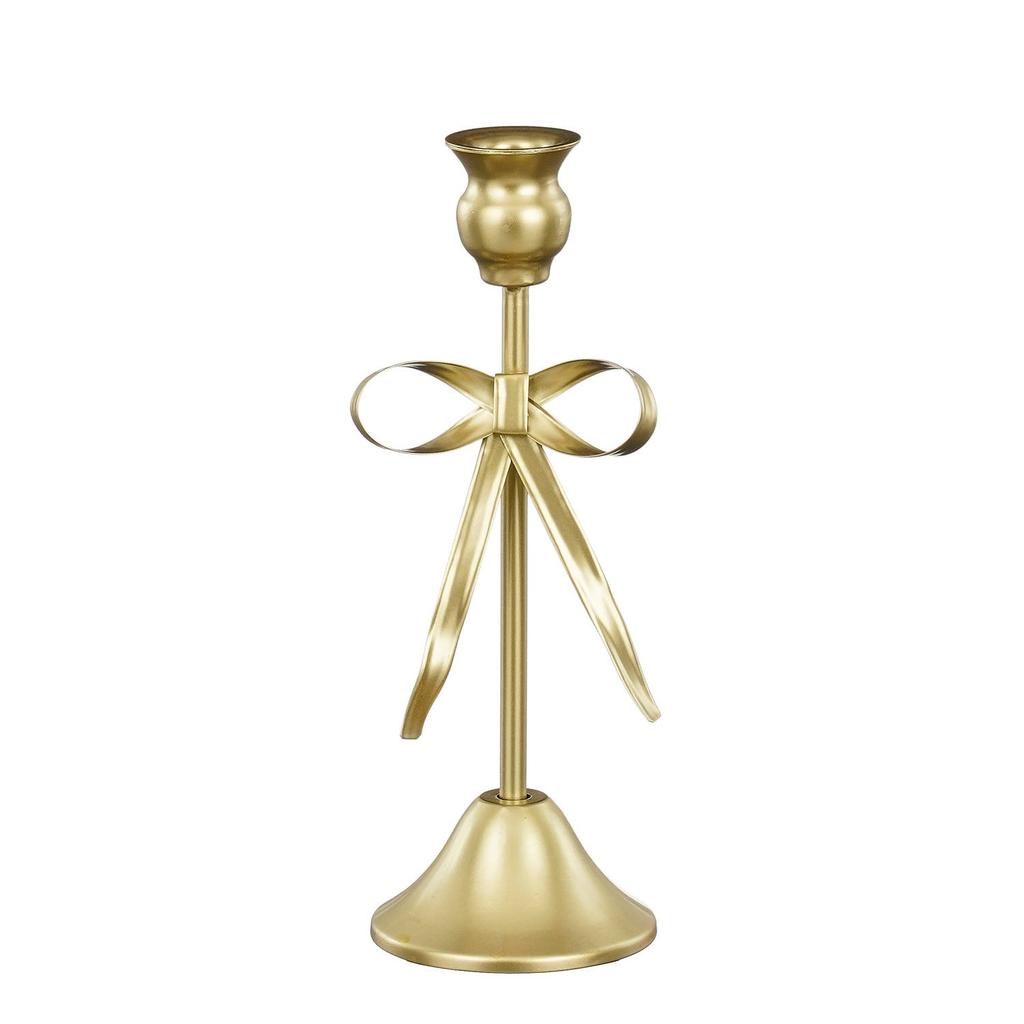 Mica Decorations Kerst kandelaar strik - goud
