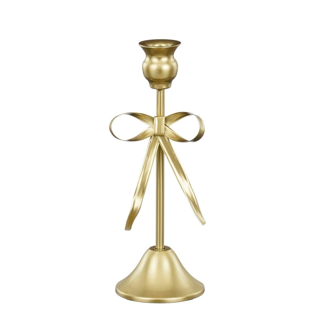 Mica Decorations Kerst kandelaar strik - goud