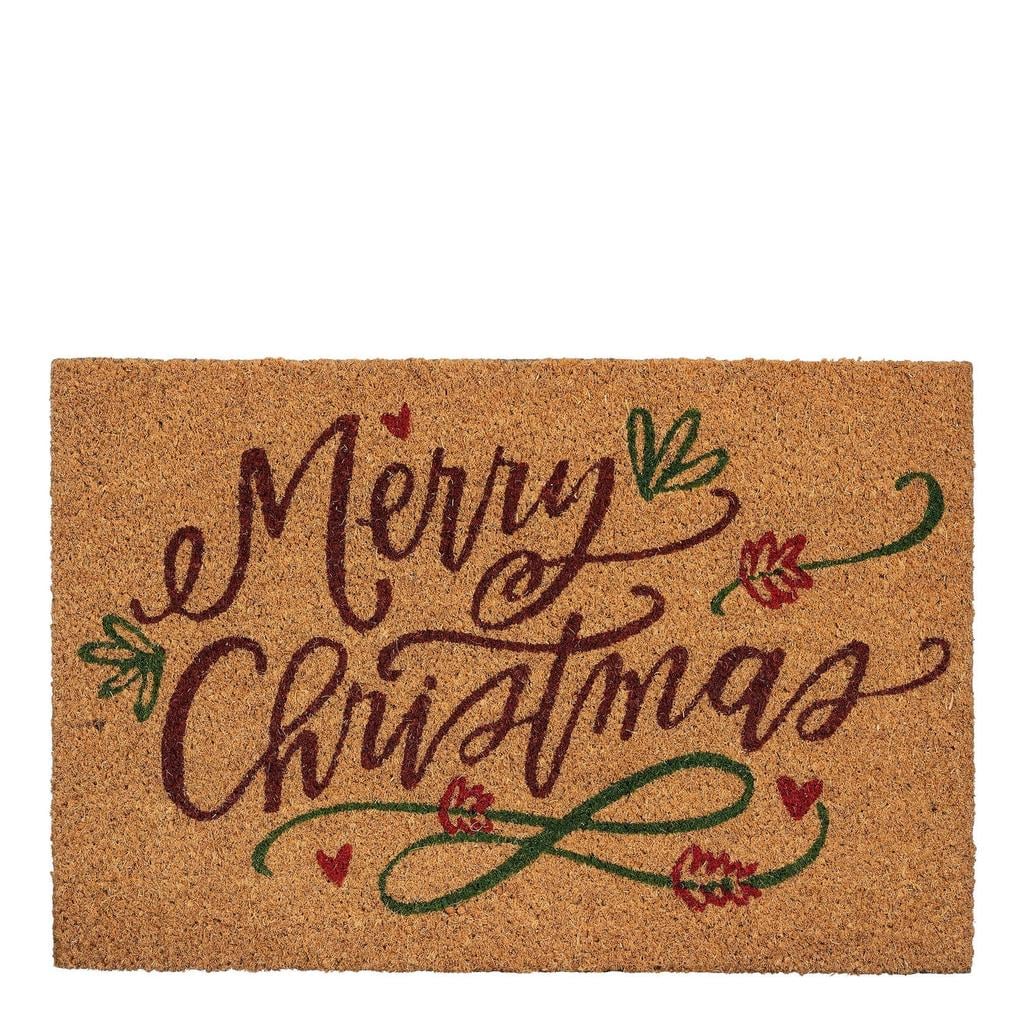 Mica Decorations Deurmat merry christmas bruin