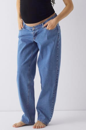 Olmluma low waist zwangerschaps straight leg jeans medium blue denim