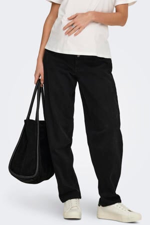 Olmluma low waist zwangerschaps straight leg jeans black denim