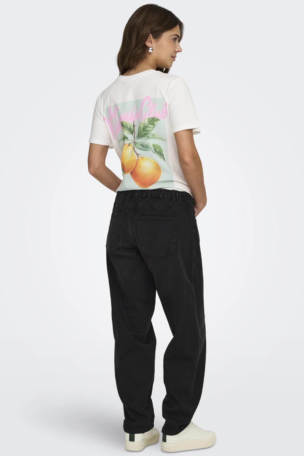 Black denim dames ONLY MATERNITY Olmluma low waist zwangerschaps straight leg jeans black van denim met rits- en knoopsluiting en effen