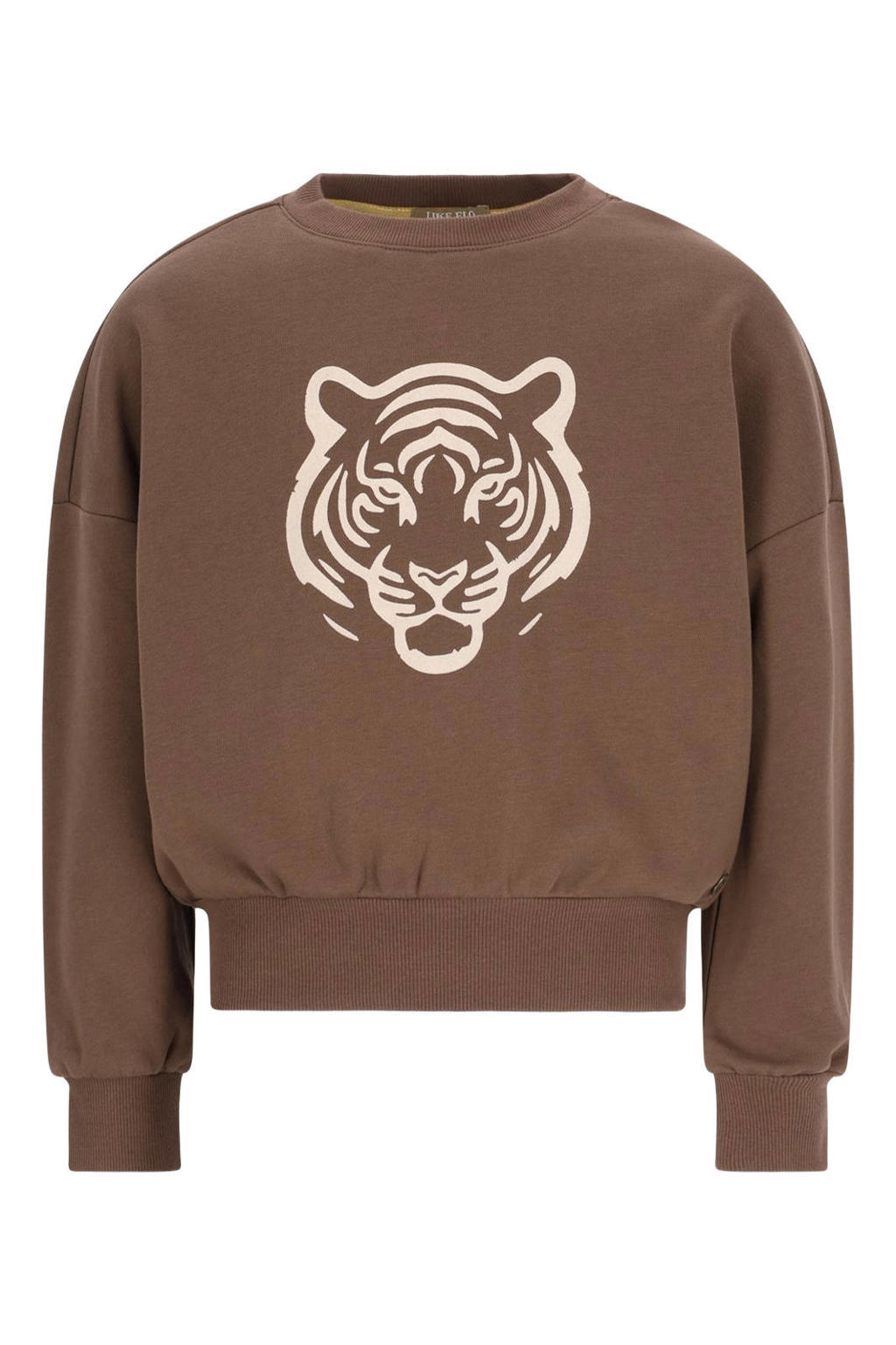 Like Flo Young boxy sweater met print - donkerbruin